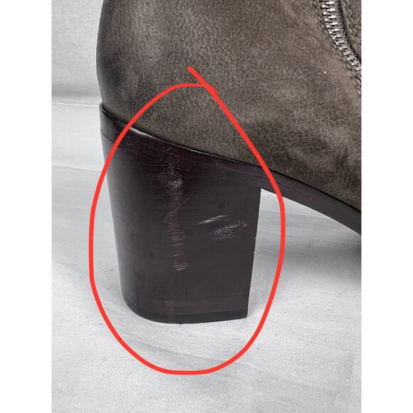 Frye Shoes Danica Peep Toe Heeled Ankle Booties Suede Leather Western Boho Chic - Picture 8 of 10